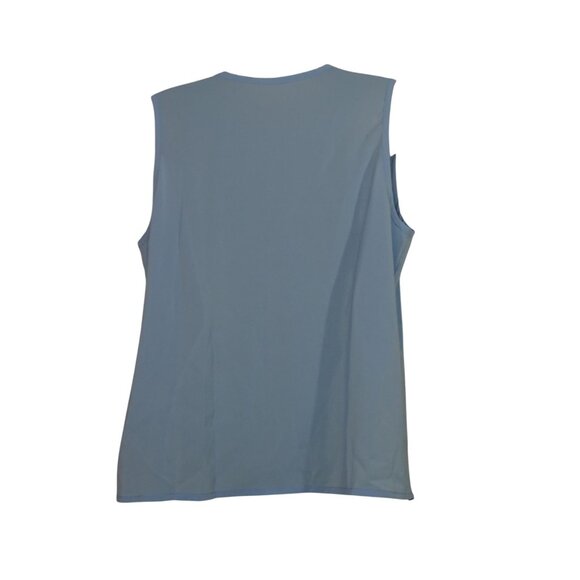 Shein Blue Sleeveless VNeck Tank Top Women Size L 8 10  Contemporary Office Chic - Picture 3 of 8